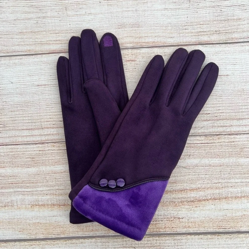 Womens Winter Warm Gloves With Sensitive Touch Screen Tex Fingers Fleece Lined L